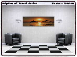 Sims 3 — Dess_Dolphins at Sunset Poster* by Xodess — This poster is part of my 'DOLPHINS' set. In game it can be found in