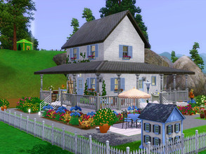 Sims 3 — Ivy Cottage by sgK452 — small cottage for couple with an adult bedroom, living room dining room kitchen,