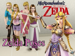 Sims 3 — Legend of Zelda; Zelda Poses by MissMoonshadow — My first set of poses, based off of Zelda, the Hylian Princess