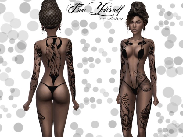 Sims 4 — Free Yourself by Reevaly — 4 Swatches. For Female. Teen to Elder.