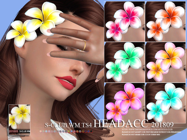 Sims 4 — S-Club ts4 WM Headacc F 201809 by S-Club — Head accessories, 10 swatches, left/right, m/f, hope you like, thank