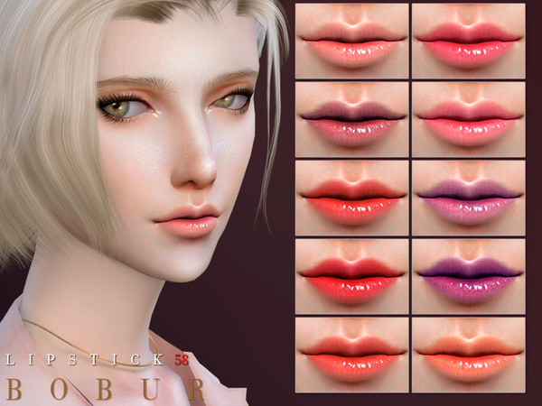 Sims 4 — Bobur Lipstick 58 by Bobur2 — Lipstick for female 16 colors HQ I hope you like it