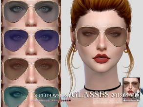 Sims 4 — S-Club ts4 WM Glasses FM 201805 V1 by S-Club — Glasses, for male/female, 10 swatches, hope you like, thank you.
