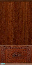 Sims 2 — Indian Inspired Living II - Panel Wall by Simaddict99 — wood panel wall with intricately carved base.