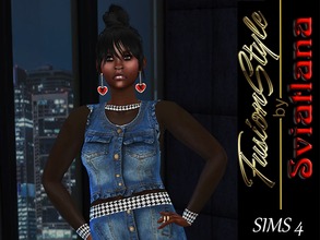 Sims 4 — FusionStyle by Sviatlana - Top with denim waistcoat by FusionStyle_by_Sviatlana — If you are interested in my