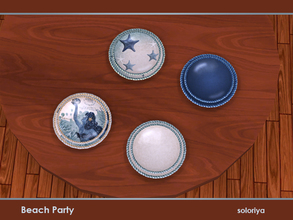 Sims 4 — Beach Party. Two Plates by soloriya — Two decorative plates in one mesh. Part of Beach Party set. 4 color