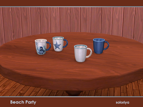 Sims 4 — Beach Party. Mug by soloriya — Decorative mug. Part of Beach Party set. 4 color variations. Category: Decorative