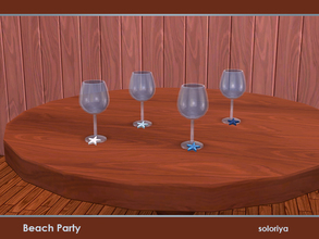 Sims 4 — Beach Party. Wine Glass by soloriya — Decorative wine glass with a sea star in one mesh. Part of Beach Party