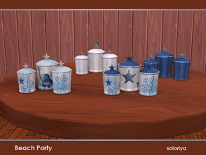 Sims 4 — Beach Party. Canistres by soloriya — Three decorative canistres in one mesh. Part of Beach Party set. 4 color