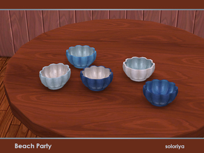 Sims 4 — Beach Party. Bowl by soloriya — Decorative shell bowl. Part of Beach Party set. 5 color variations. Category: