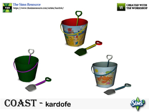 Sims 3 — kardofe_Coast_Bucket and shovel by kardofe — Plastic bucket and shovel, to play in the sand