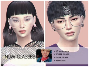 Sims 4 — Now Glasses by jealousypixel — These glasses are inspired by Min Yoongi from BTS. They come with white glass,