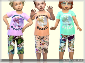 Sims 4 — Set Tropical Beach male by bukovka — A set of clothes for little boys. Includes: shorts and top. It is installed