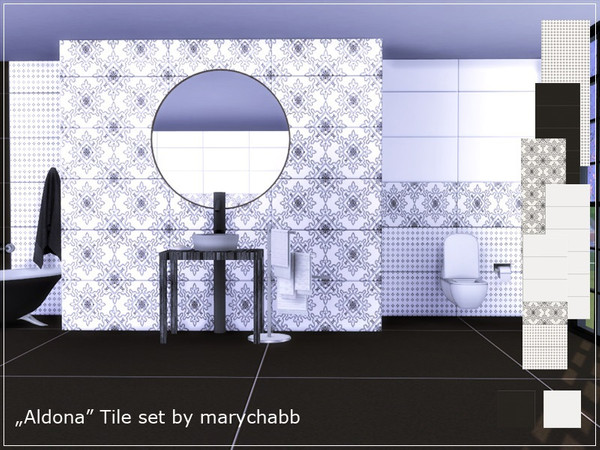 Sims 4 — Aldona - Tile Set by marychabb — Kategory : Tile Floor : 2 colors Walls : 5 colors