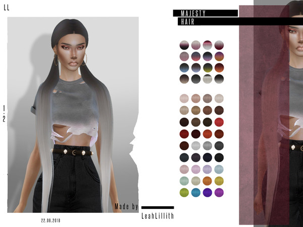 Sims 4 — Leahlillith Majesty Hair by Leah_Lillith — Majesty Hair All LODs Smooth bones Custom CAS thumbnail To enjoy the