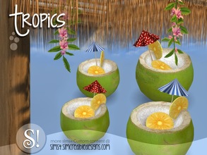Sims 4 — Tropics bar - coconut drink *decor only* by SIMcredible! — by SIMcredibledesigns.com available at TSR 2 colors
