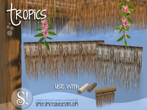 Sims 4 — Tropics bar - dried palm fronds by SIMcredible! — by SIMcredibledesigns.com available at TSR 2 colors variations