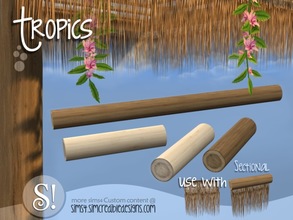 Sims 4 — Tropics bar - hanging wood by SIMcredible! — by SIMcredibledesigns.com available at TSR 2 colors variations
