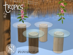 Sims 4 — Tropics outdoor - dining table by SIMcredible! — by SIMcredibledesigns.com available at TSR 2 colors in 4