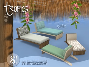 Sims 4 — Tropics outdoor - lounger [loveseat] by SIMcredible! — by SIMcredibledesigns.com available at TSR 2 colors in 12