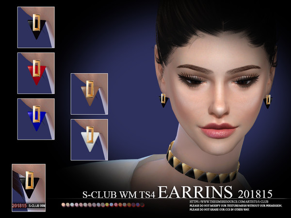 Sims 4 — S-Club ts4 WM EARRINGS F 201815 by S-Club — EARRINGS, 5 swatches, hope you like, thank you.