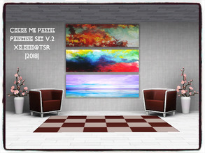 Sims 3 — Color Me Pastel_PAINTING SET. V2* by Xodess — This set consists of three single file pastel abstract paintings.
