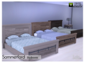 Sims 4 — Sommerford Bedroom Bed by Lulu265 — Sommerford Bedroom Bed