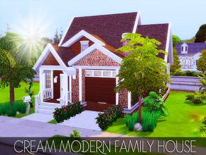 Sims 4 — Cream Modern Family House (NO CC) by MSQSIMS — This modern house is perfect for a small family.This house