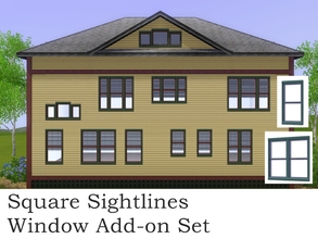 Sims 3 — Square Sightlines Window Add On Set by missyzim — Window add on set to match the University Life Square