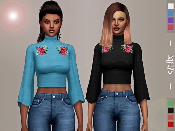 Sims 4 — S4 Alivina Top by Margeh-75 — Some lovely semi casual tops for your sims 8 colours cas thumbnail Mesh by Viiavi