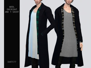 Sims 4 — Darte77 Wool Overcoat and T-Shirt by Darte77 — New mesh - 9 swatches - Teen to Elder - All LODs :) 