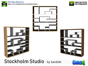 Sims 4 — kardofe_Stockholm Studio_Bookshelf by kardofe — Library of simple and simple lines but with a very original