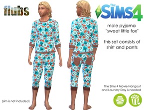 Sims 4 — pyjama set / sweet little fox -Movie Hangout and Laundry Day by flubs2 — here is a cozy pyjama for your sims you