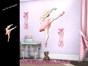 Sims 4 — MB-HappyWall_Ballet by matomibotaki — Dancing ballerina, lovely wall-tatoo for your Sims girls, with custom