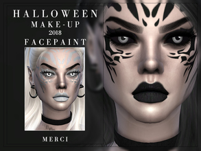 Sims 4 — Facepaint- Halloween 2018 by -Merci- — New Facepaint for Sims4. 11 Colours, unisex. Happy Halloween!
