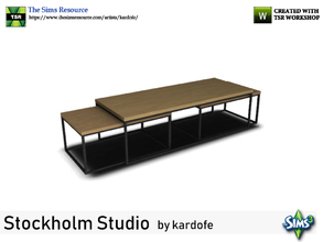 Sims 3 — kardofe_Stockholm Studio_CoffeeTable by kardofe — Coffee table, made of wood and metal, with two smaller tables