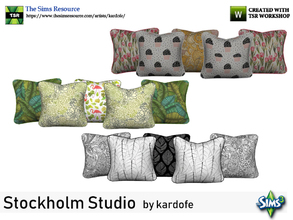 Sims 3 — kardofe_Stockholm Studio_Cushions by kardofe — Set of five cushions, to be placed on the sofa, without the need