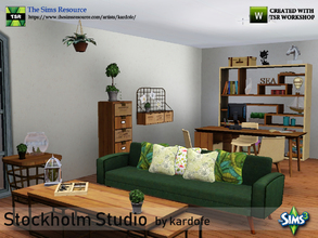 Sims 3 — kardofe_Stockholm Studio by kardofe — Set of furniture to decorate a studio with relaxation area with sofa.