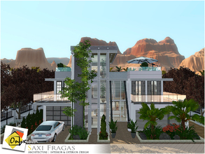 Sims 3 — Saxi Fragas by Onyxium — On the first floor: Living Room | Dining Room | Kitchen | Bathroom | Garage On the