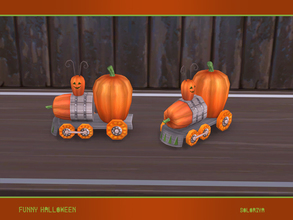 Sims 4 — Funny Halloween. Pumpkin Train by soloriya — Decorative pumpkin train. Part of Funny Halloween set. 1 color