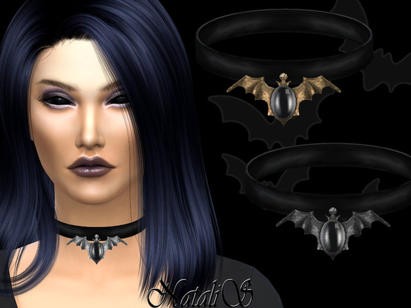 Sims 4 — NataliS_Bat Halloween Choker by Natalis — Bat Halloween Choker.