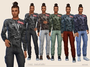 Sims 4 — MaleSweatshirt by Paogae — Casual crewneck sweatshirt in five colors, to use and match as you prefer.