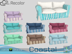 Sims 4 — Coastal Living Distressed Wood Recolor Loveseat by BuffSumm — Part of the *Coastal Living Set* Created by