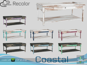 Sims 4 — Coastal Living Distressed Wood Recolor Coffeetable by BuffSumm — Part of the *Coastal Living Set* Created by