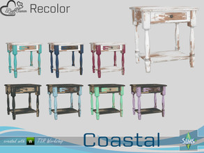 Sims 4 — Coastal Living Distressed Wood Recolor Endtable by BuffSumm — Part of the *Coastal Living Set* Created by