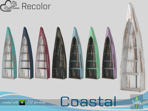 Sims 4 — Coastal Living Distressed Wood Recolor Shelf 'Canoe' by BuffSumm — Part of the *Coastal Living Set* Created by
