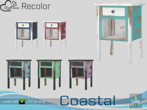 Sims 4 — Coastal Living Distressed Wood Recolor Endtable open 2 by BuffSumm — Part of the *Coastal Living Set* Created by