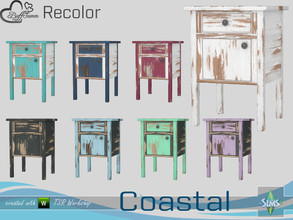Sims 4 — Coastal Living Distressed Wood Recolor Endtable Door Right 1 by BuffSumm — Part of the *Coastal Living Set*