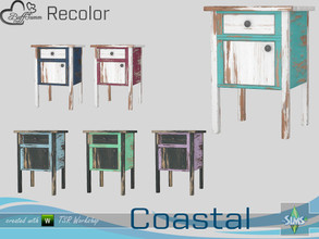 Sims 4 — Coastal Living Distressed Wood Recolor Endtable Door Right 2 by BuffSumm — Part of the *Coastal Living Set*