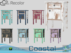 Sims 4 — Coastal Living Distressed Wood Recolor Endtable Door Left 1 by BuffSumm — Part of the *Coastal Living Set*